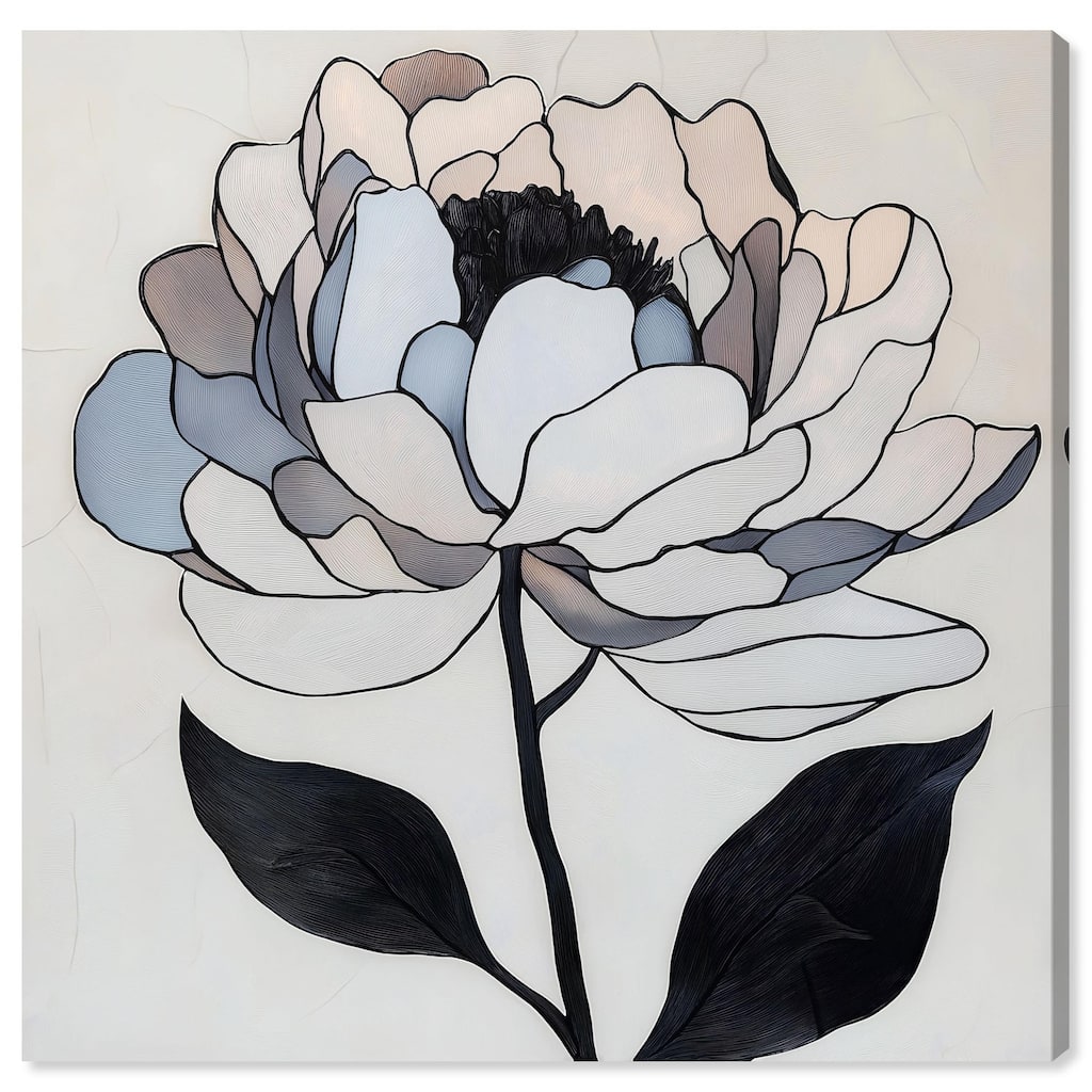 Gray Scale Flower II Canvas by Art Remedy, Gallery Wrapped