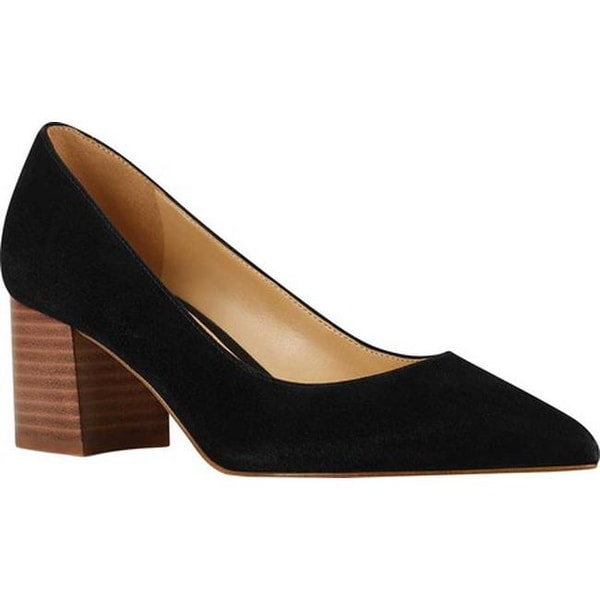 nine west black suede pumps