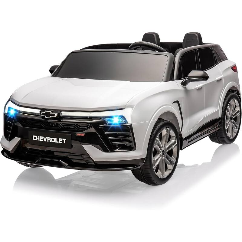 24V Kids Ride on Car 2 Seater, Licensed Chevrolet Blazer Battery Powered Electric Vehicles Car - White