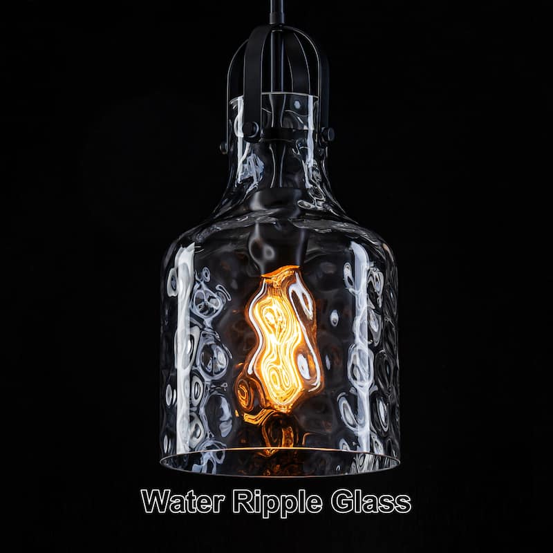 Starsky Modern 1-Light Clear Hammered Glass Pendant