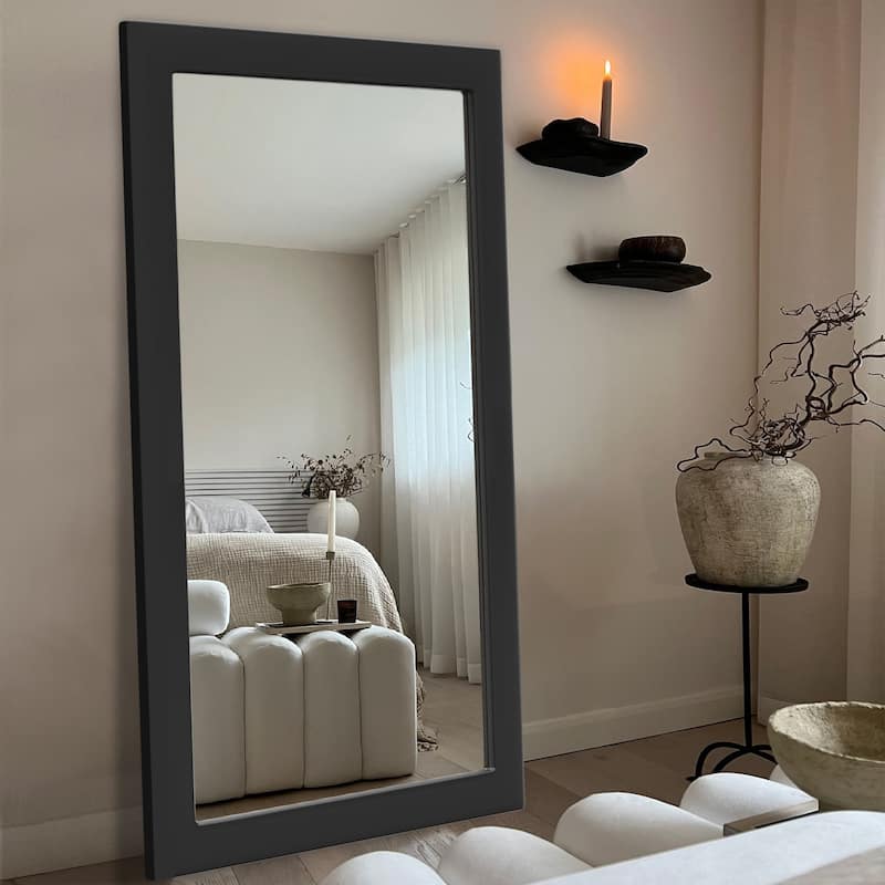 Farmhouse Style Wooden Square Mirror, Pastoral Style in The Bathroom