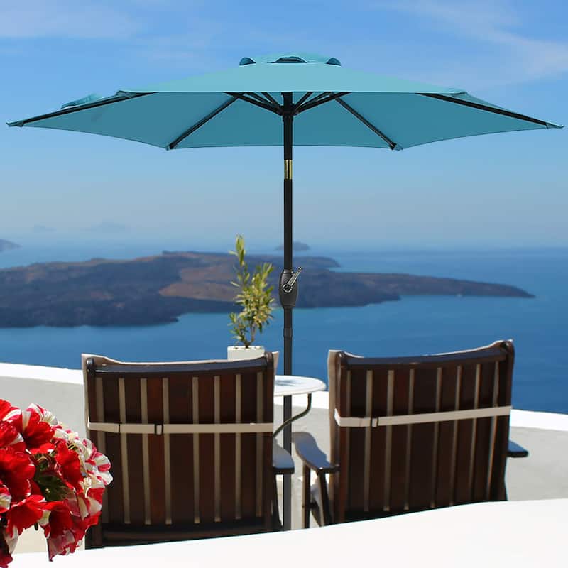 Royalcraft 7.5 ft Patio Market Umbrella with Crank - Lake Blue