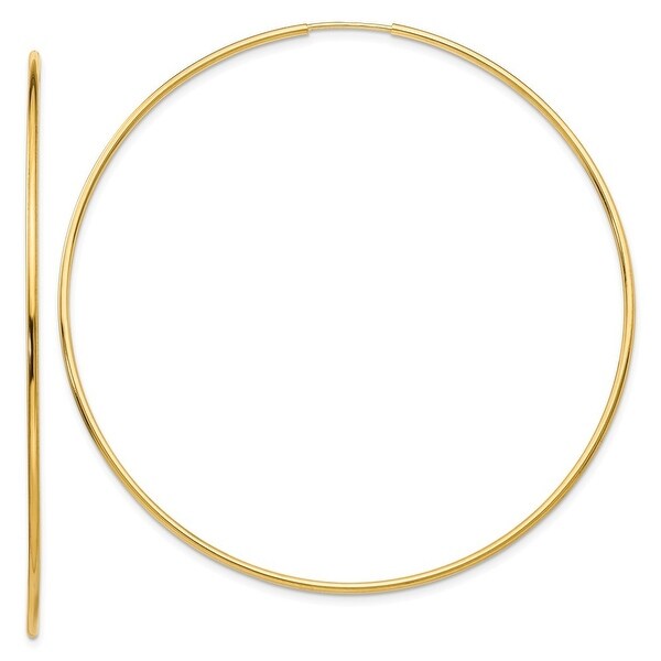 Solid 14k Lightweight Tube Hoop Earrings 17 x2mm