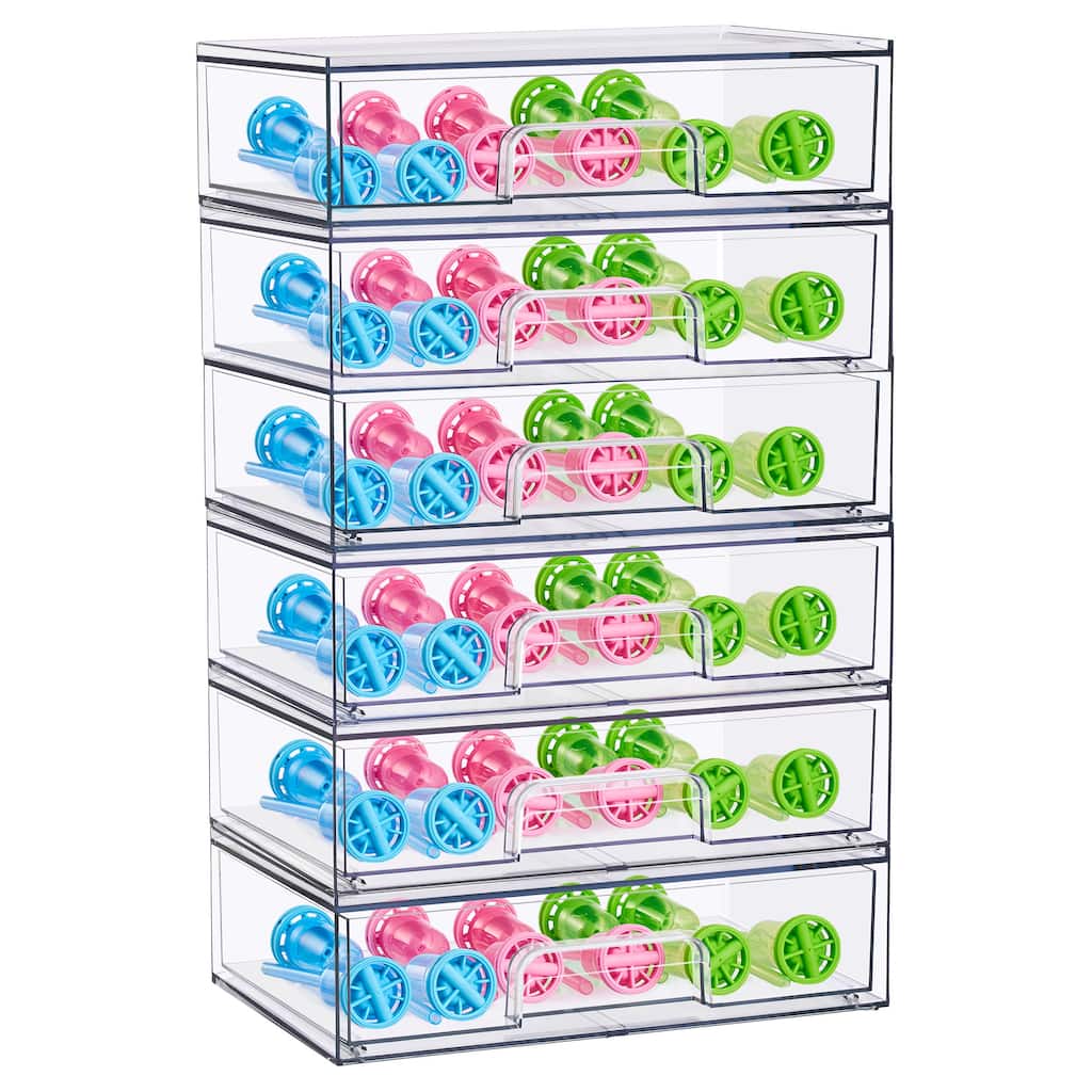 Sorbus Wide Stackable Acrylic Storage Drawers, Clear Plastic Organizer Bins for Baby Bottles, Bathroom, & Kitchen Organization