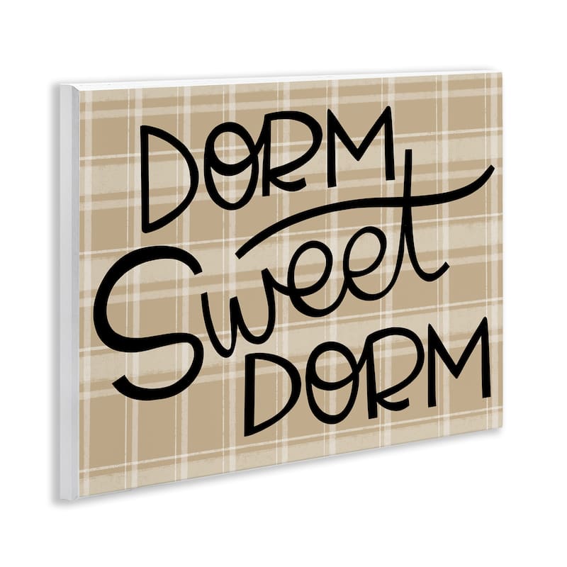 Stupell Sweet Dorm on Plaid Wall Plaque Art Design By Mandy Ford Art + Illustration