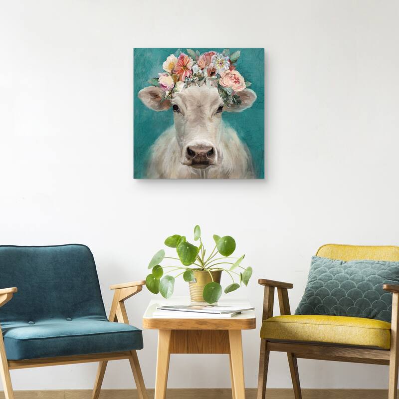 Fancy Cows I by Studio Arts Canvas Art Print