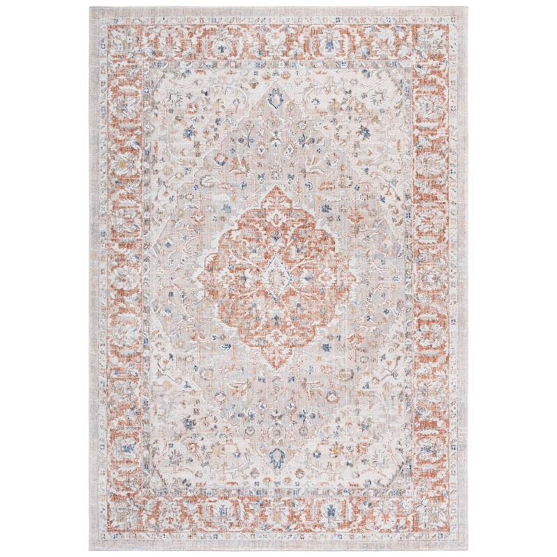SAFAVIEH Scarlett Misja Transitional Rug - 5'3" x 7'6" - Beige/Ivory Rust