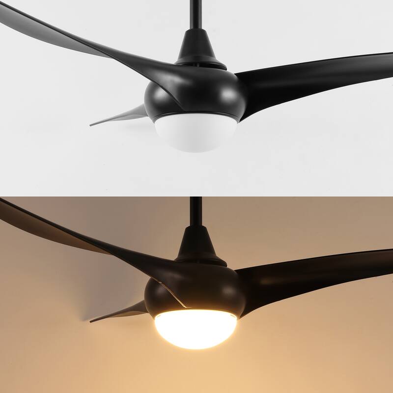Raffles 52" 1-Light Vintage Iron/Plastic Mobile-App/Remote-Controlled 6-Speed Retro Swirl LED Ceiling Fan, by JONATHAN Y