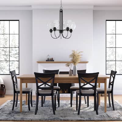 929 Lighting 5 Light Matte Black Chandelier Ceiling Fixture