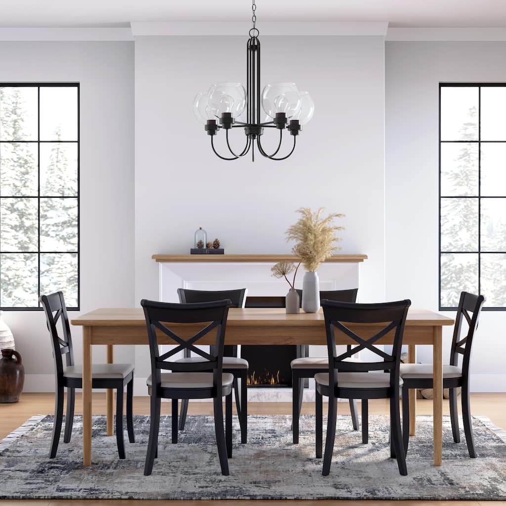 929 Lighting 5 Light Matte Black Chandelier Ceiling Fixture