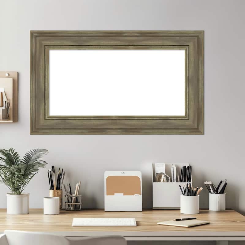 Amanti Art Alexandria Greywash Framed Dry Erase Magnetic Board