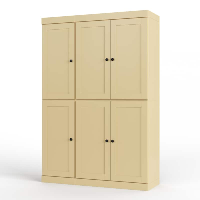Palace Imports 100% Solid Wood 48.5" Pantry Cabinet with Shaker Doors, 2-Drawers and Adjustable Shelves