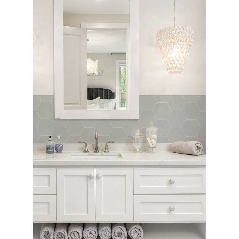 Hexagon Grey Peel and Stick Luxury Wall Tiles