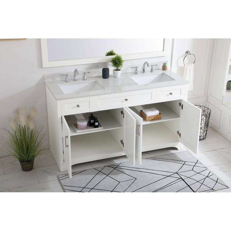 Elegant Lighting VF17060D Moore 60" Free Standing Double Basin Vanity