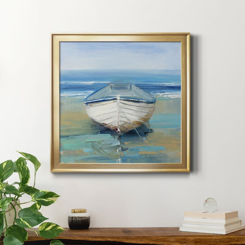 Bubbly Blue Crab-Framed Canvas - Ready to Hang