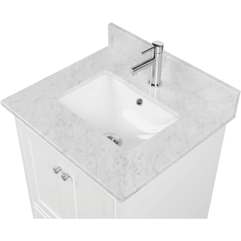 Blossom Copenhagen 24" Solid Wood Bathroom Vanity w/ Marble Top & Sink