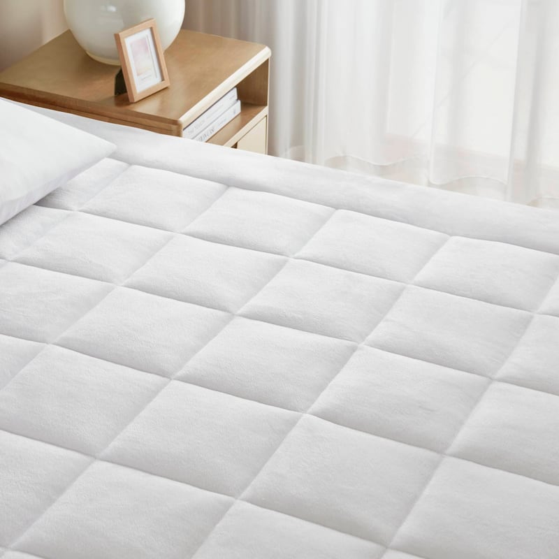 Madison Park Heavenly Soft Overfilled Plush Down Alt. Waterproof Mattress Pad - White