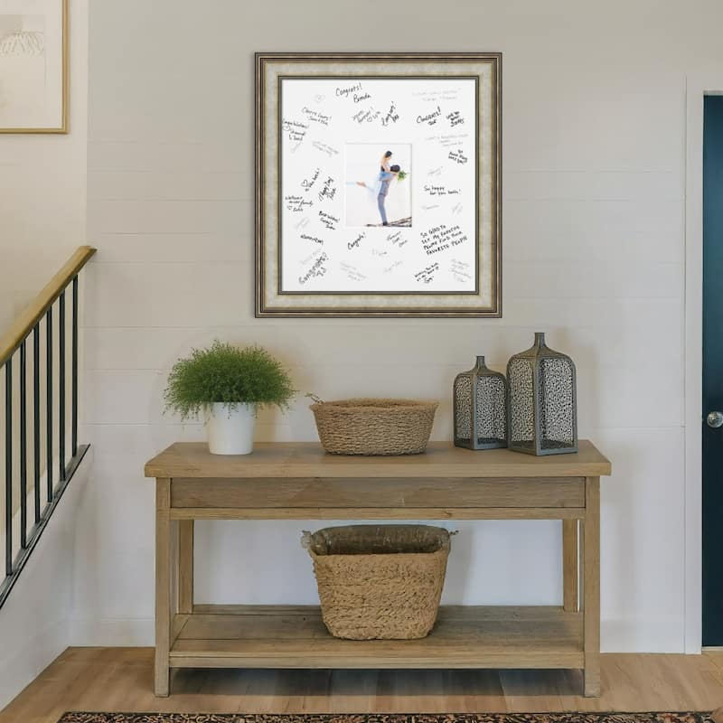 Mezzanine Signature Mat Picture Frame - Autograph Photo Frame Guest Book Alternative for Weddings, Graduations, or Retirement