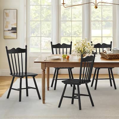 Solid Wood Dining Chairs Set of 4 - N/A