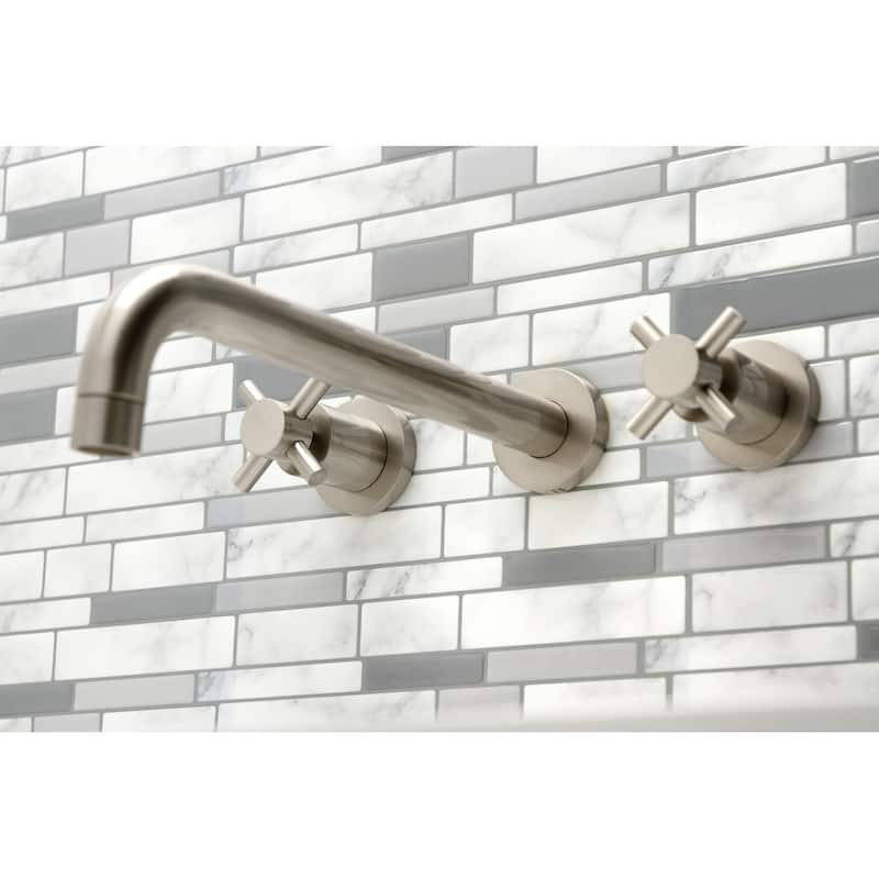 Concord 3-Hole Wall Mount Roman Tub Faucet in Brushed Brass
