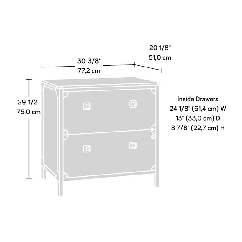 Wood Lateral File with Rustic Style, Brown