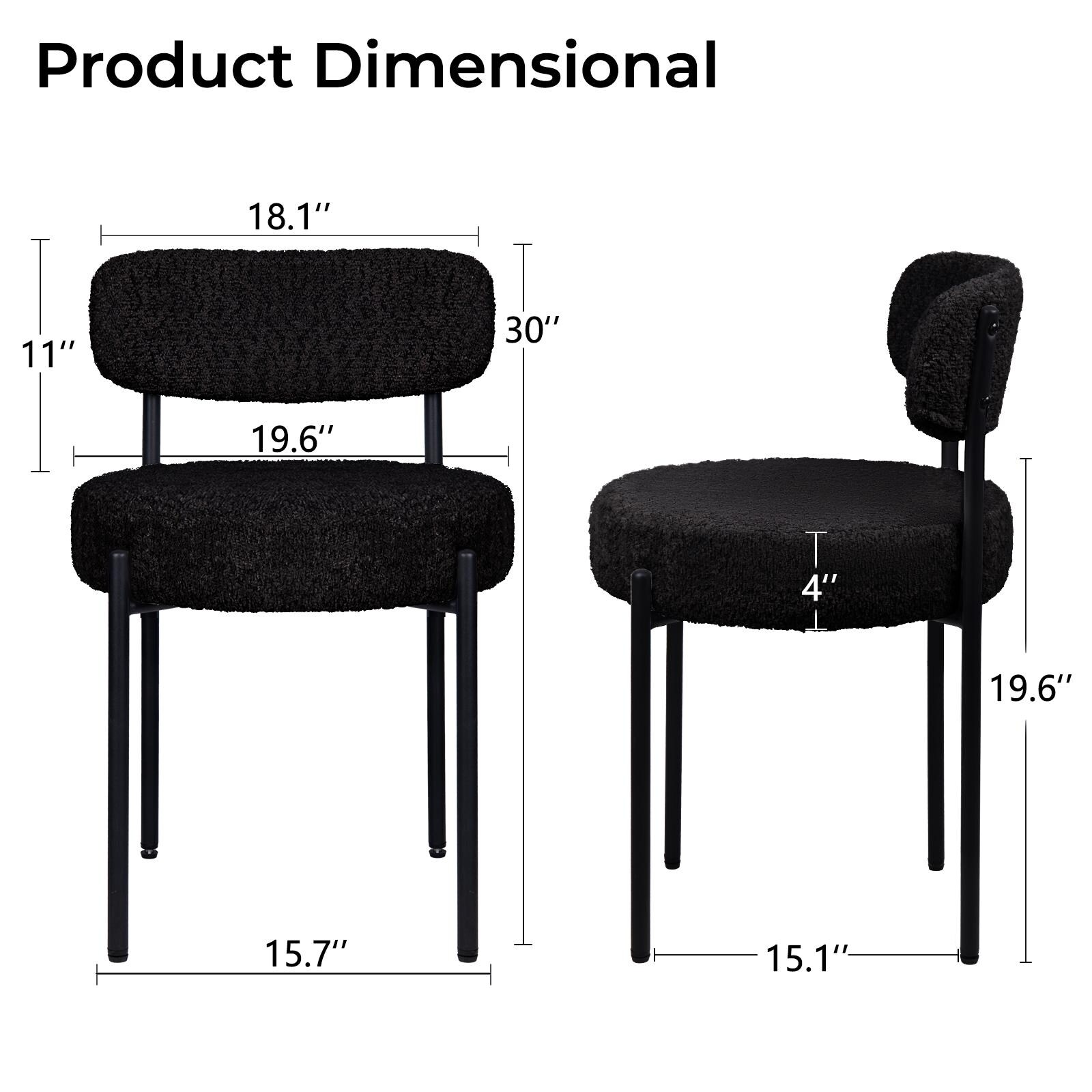 BOSSIN Boucle Dining Chairs, Upholstered Dining Room Chairs
