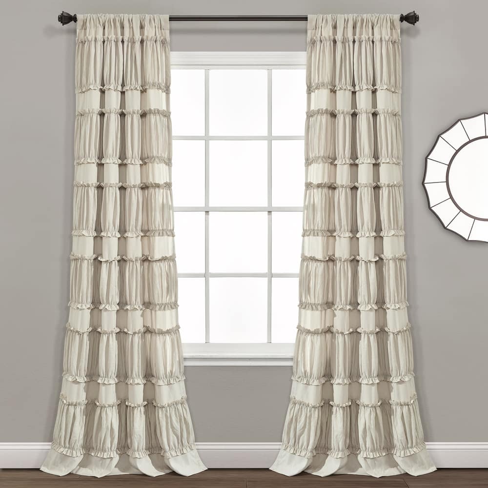 Lush Decor Nova Ruffle Window Curtain Panel Pair