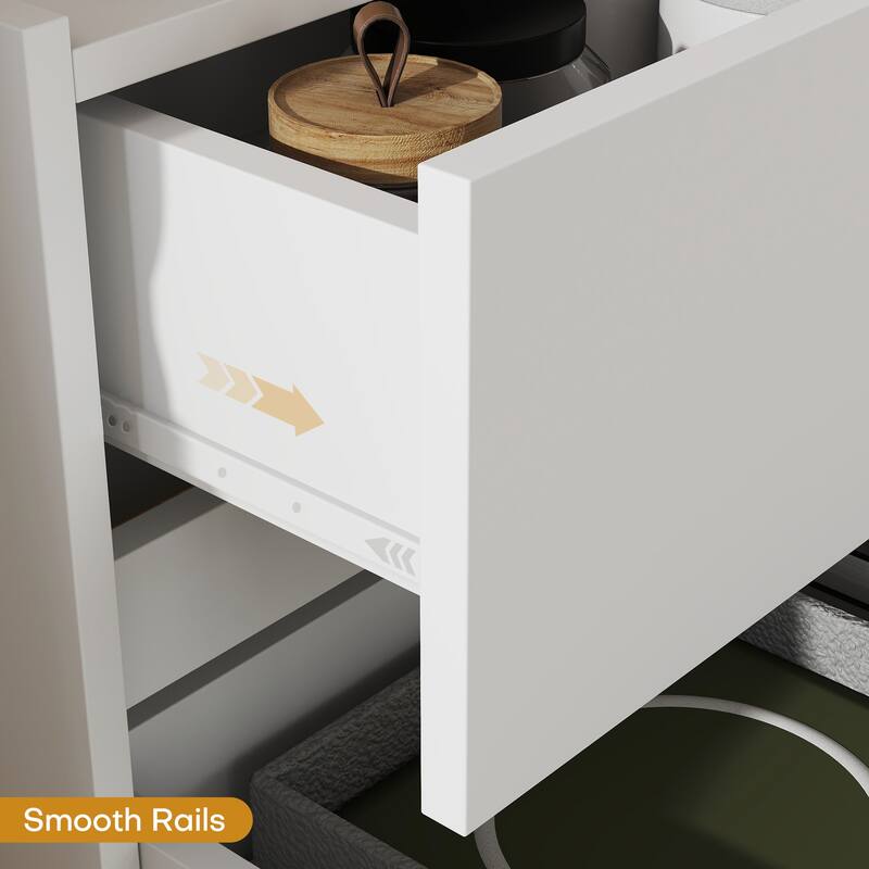 23.62"W Wood 2-Drawer Nightstand