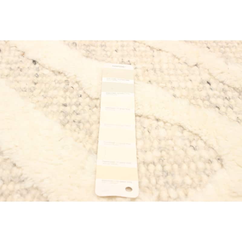 ECARPETGALLERY Hand-knotted Tangier Cream Wool Rug - 5'0 x 7'11