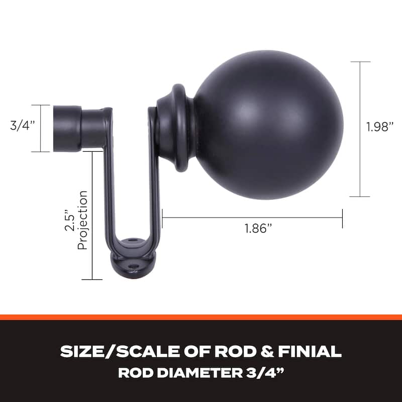 Sun Zero Philip 3/4" Decorative Room Darkening Curtain Rod