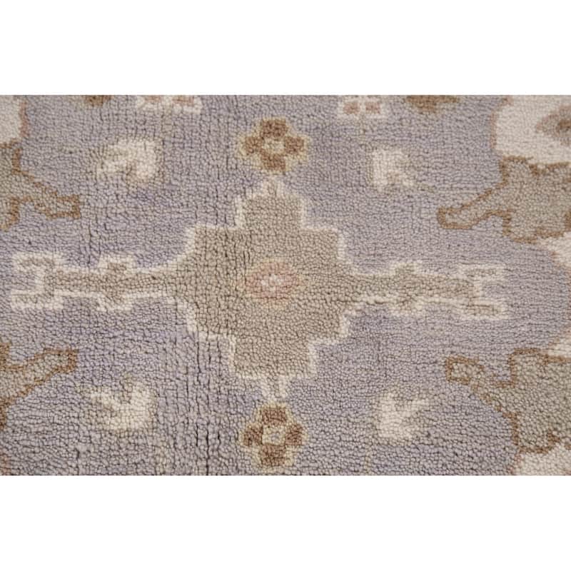 Silver Gray Oushak Indian Area Rug Handmade Wool Carpet - 6'0"x 8'10"