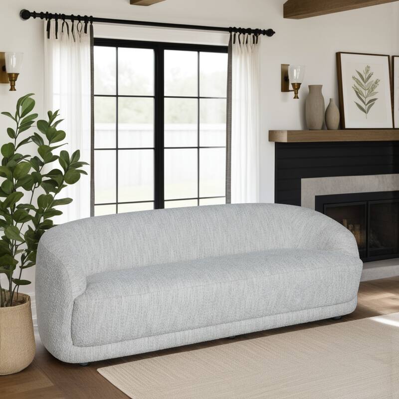 Figueroa 90 in. 3-Seater Sofa with Oval Seat and Slope Arms - Snow Fleck