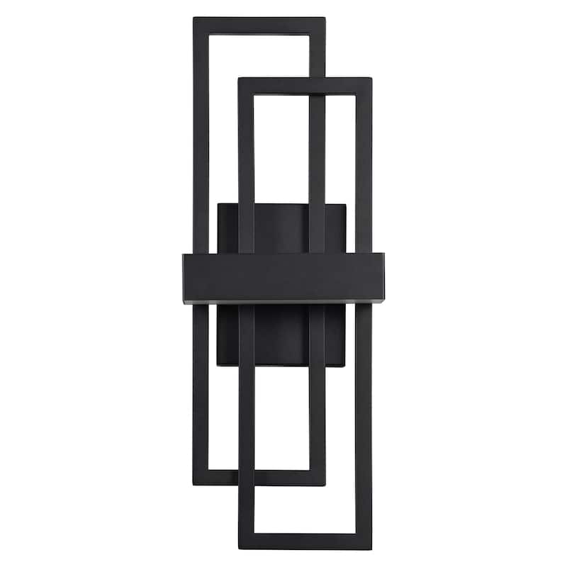 Modern Geometric Matte Black LED Flush Mount Wall Sconce