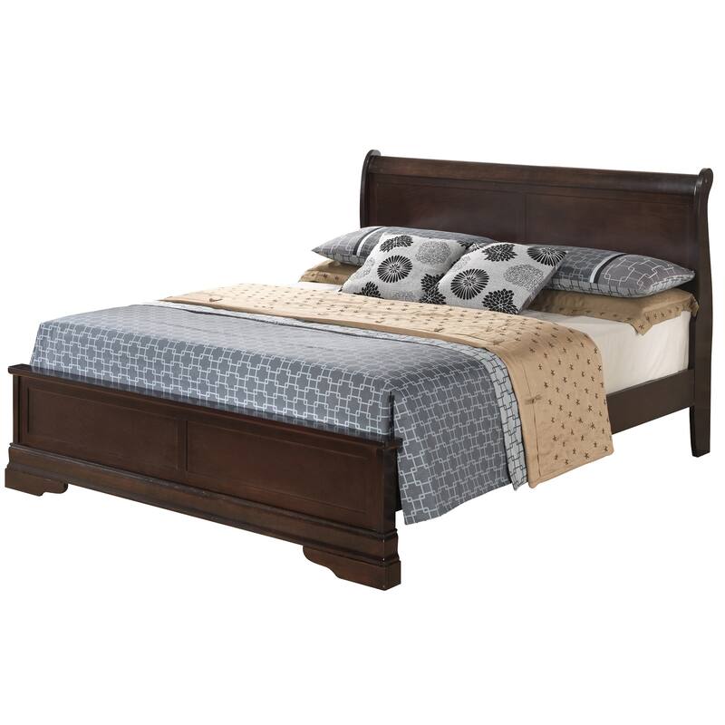 Wooden Rectangular King Panel Bed - 84" - Brown