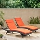 preview thumbnail 14 of 54, Salem Outdoor Wicker Lounge with Water Resistant Cushion (Set of 2) by Christopher Knight Home Multibrown + Orange
