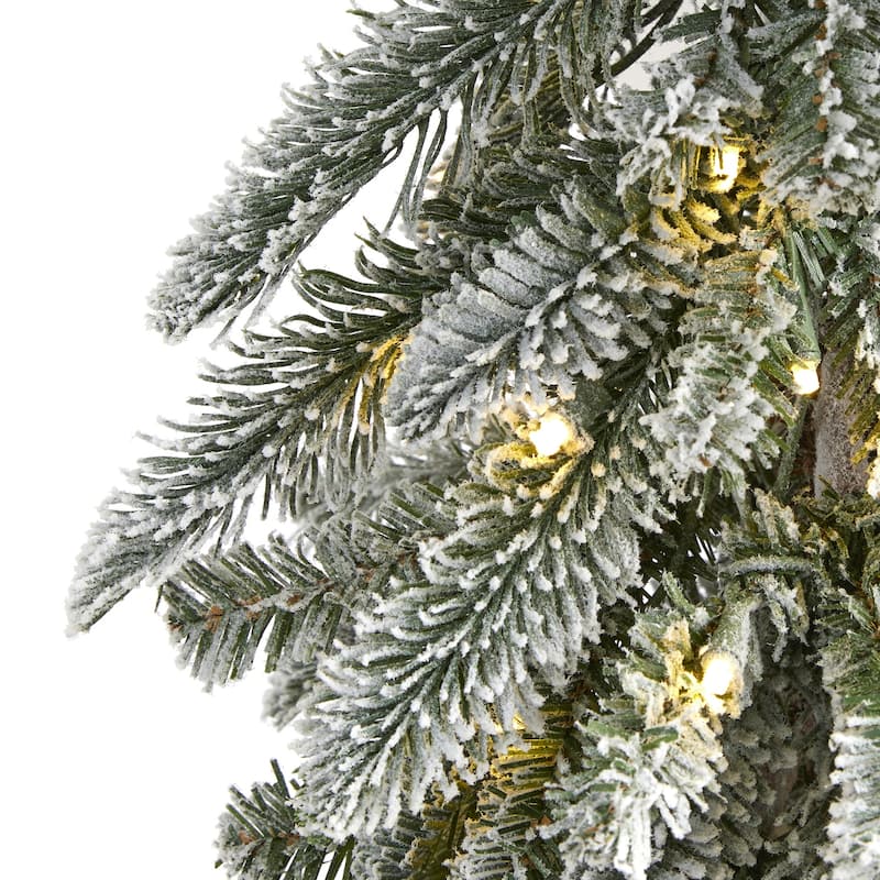 Alpine Christmas Tree 4.5ft Pre-Lit Xmas Tree with Warm White Lights & Bendable Branches - Green - 54