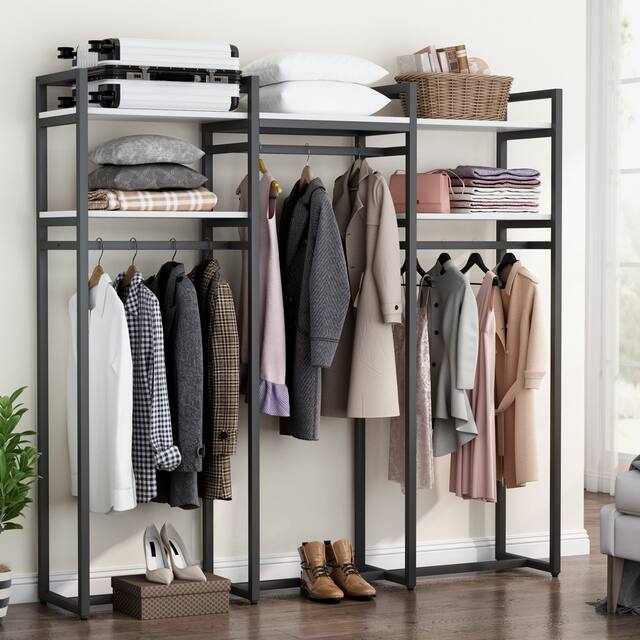 Tribesigns Garment Rack, 75 inch Freestanding Closet Organizer for Hanging Clothes