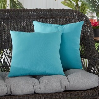 Greendale Home Fashions Aloha Red 17 in. Square Outdoor Throw Pillow (2-Pack