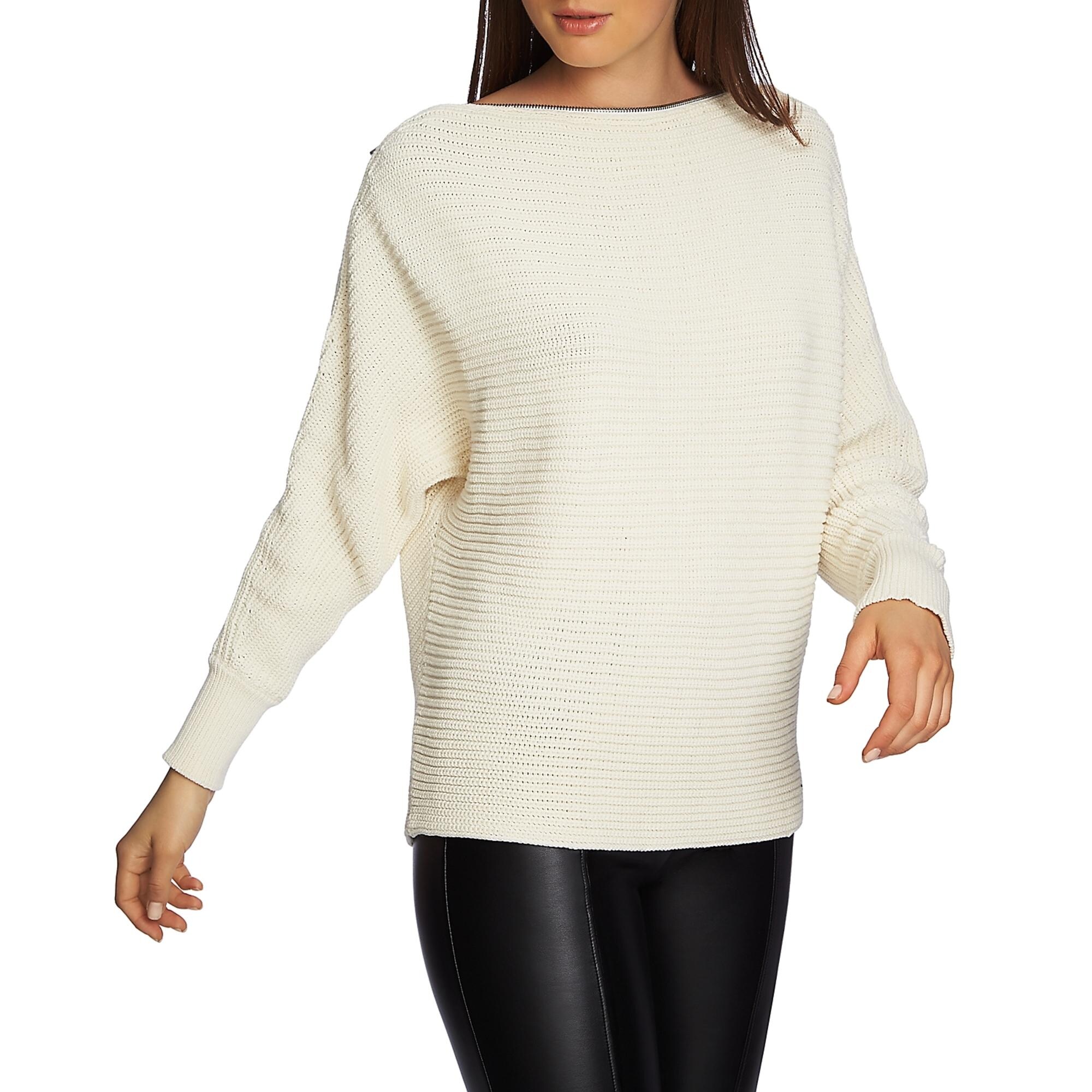 off the shoulder zipper sweater