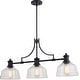 preview thumbnail 1 of 9, Vaxcel Lighting H0293 Beloit 3 Light 37" Wide Linear Chandelier with Matte Black
