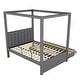 preview thumbnail 9 of 22, Full Size Upholstery Wood Platform Bed with Trundle,Canopy Bed with Drawers