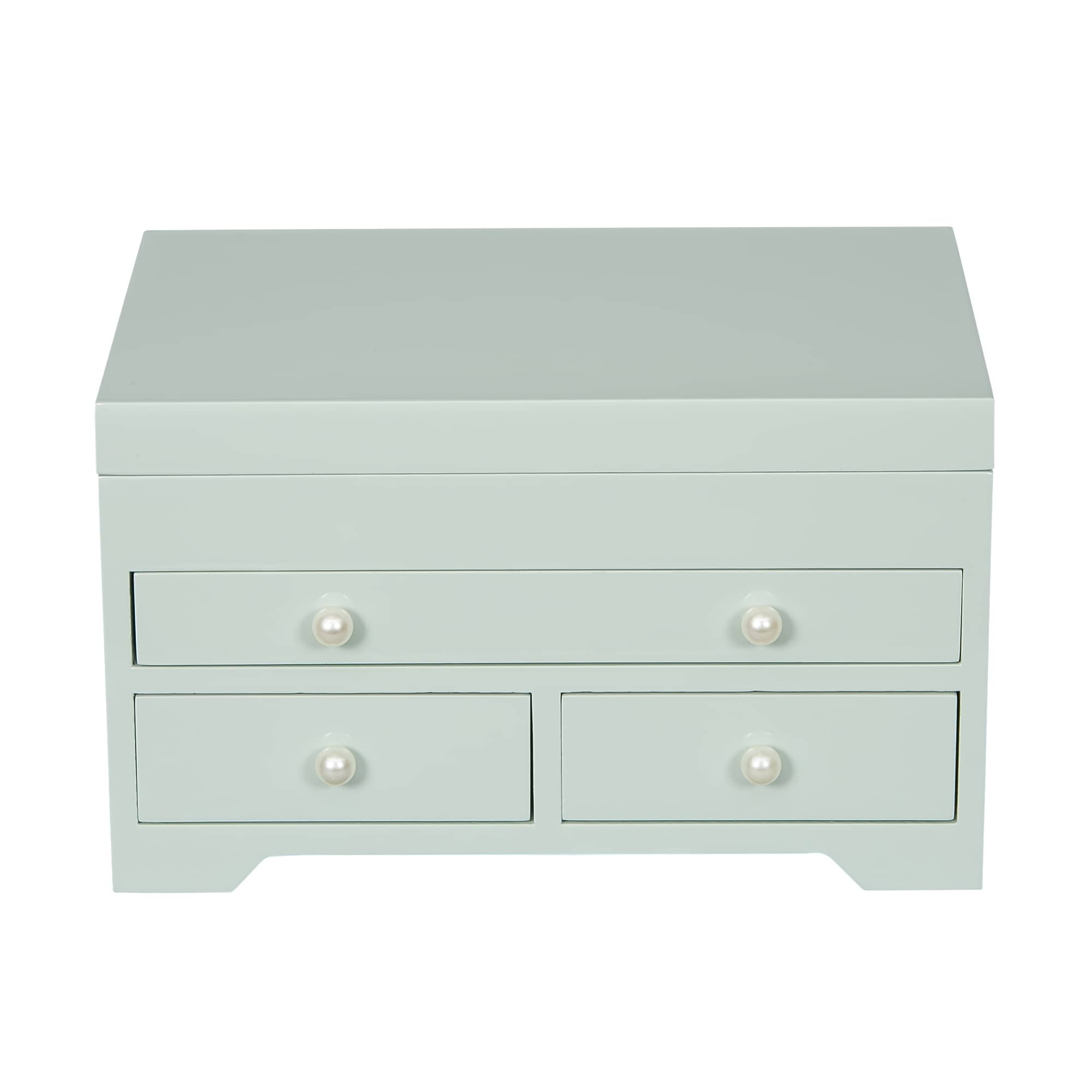 wooden jewelry box white