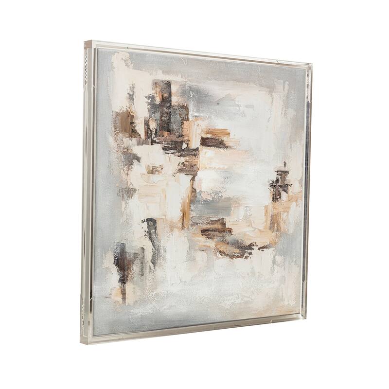 Canvas Wall Art Wood Frame Abstract Textured Modern Decor - 40" Multi