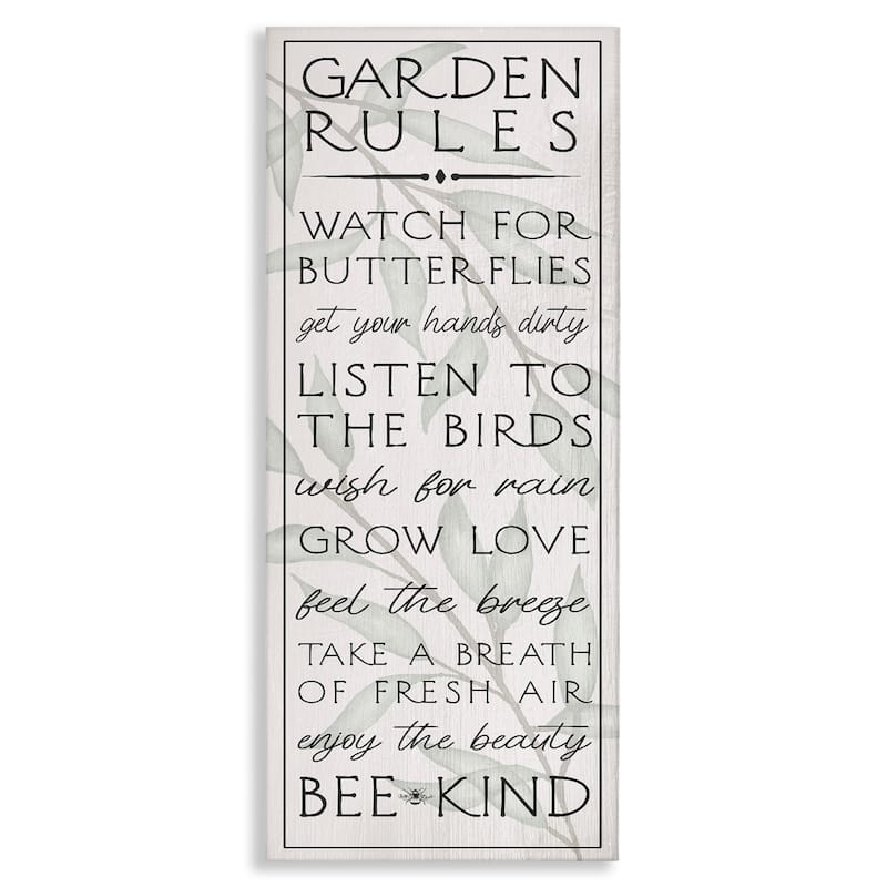 Stupell Uplifting Garden Rules Canvas Wall Art Design By Lil' Rue - 17 x 40
