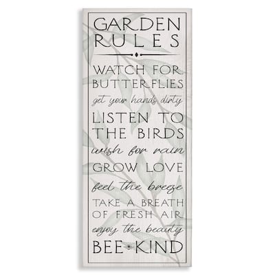 Stupell Uplifting Garden Rules Canvas Wall Art Design By Lil' Rue