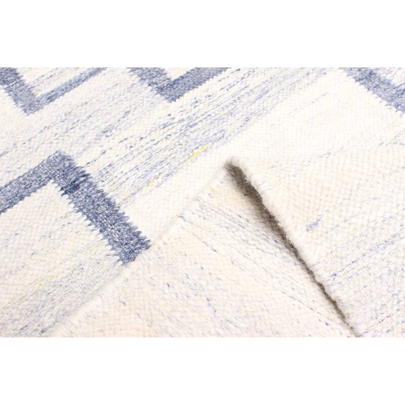 ECARPETGALLERY Flat-Weave Ankara FW Ivory Wool Kilim - 5'4 x 7'7