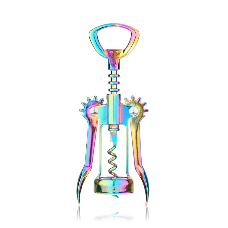 Blush Winged Corkscrew, Iridescent Bottle Opener, Cork Remover, Cute Rainbow Wine Gift Accessory, Mirage, Set of 1