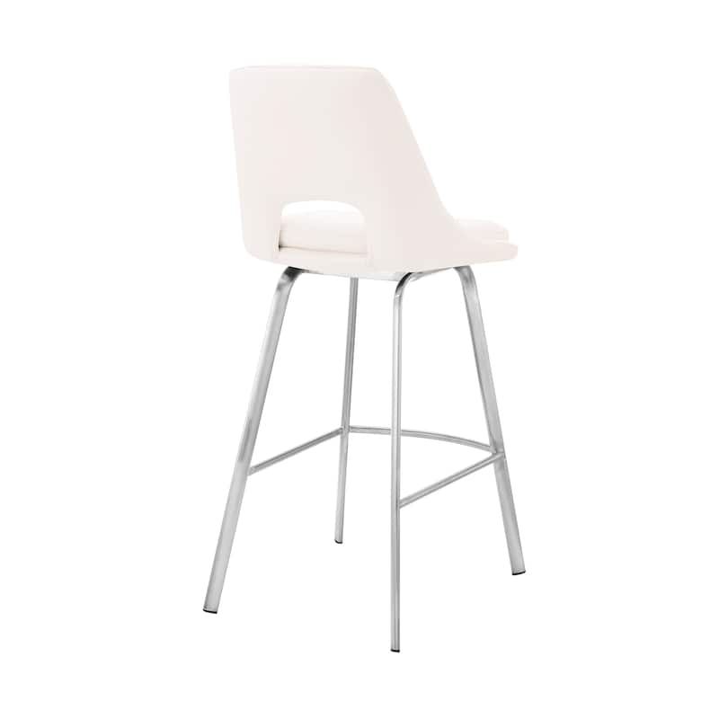 Carise Metal and Faux Leather Bar or Counter Swivel Stool