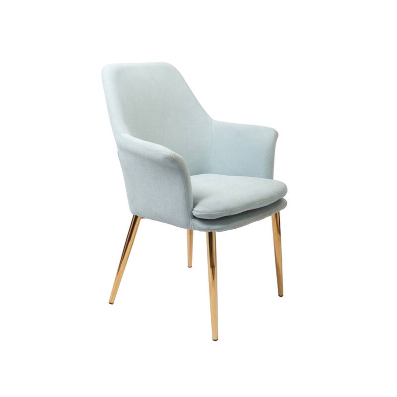 Porthos Home Dak Dining Chair with Armrests, Velvet, Gold Chrome Legs