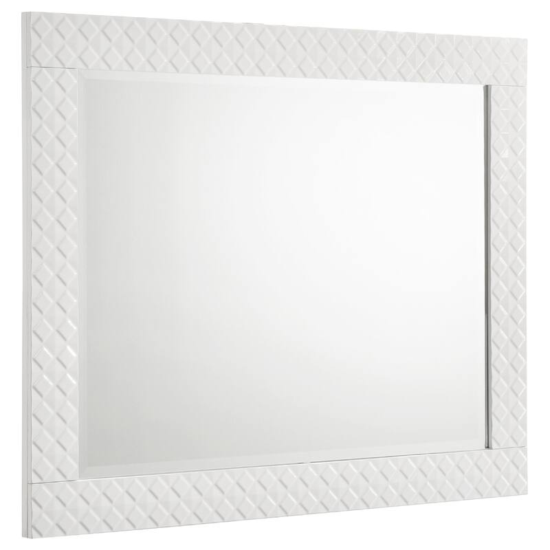 Ivon Dresser Mirror, White High Gloss Finish, Rectangular 37 Inch